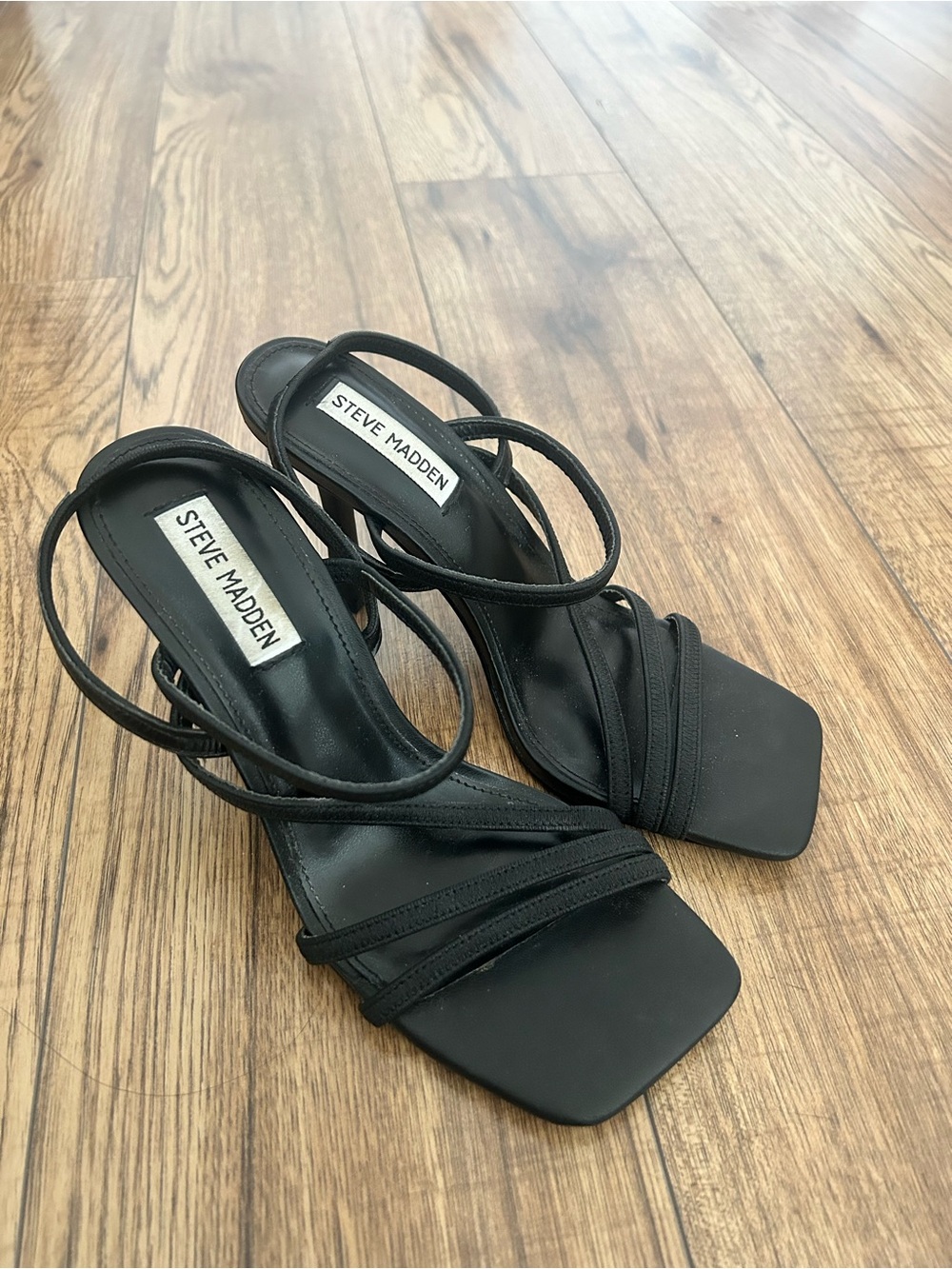Steve Madden Black Strappy Heels